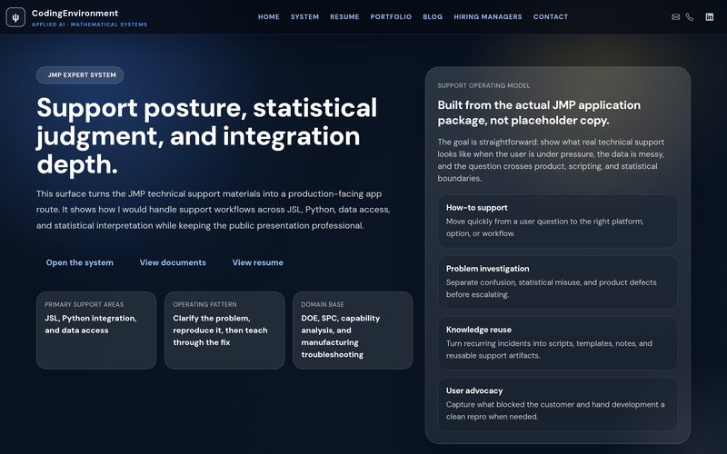 JMP Expert RAG system screenshot