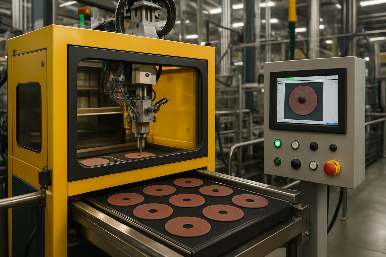 Advanced abrasives manufacturing line with automation